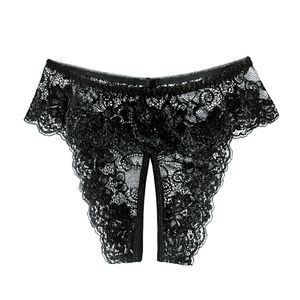 Women Sexy Panties Floral Lace Briefs Thongs Underwear Open Crotch Pants Plus Size