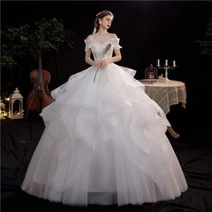 Andere Brautkleider Vestidos de Novia Eleganter Bootshals von der Schulter 2022 Kleid Pluspuxus maßgeschneidertes Schnürung Prinzessin Ballkessotother