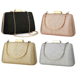 NXY Evening Torby Elegancka boho boho dla kobiet srebrne szampanowe sprzęgło błyszczące gillter torebki ślubne bolsas feminina 220506