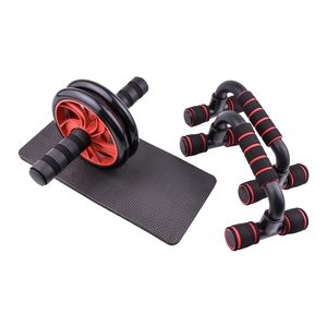 AB Power Wheels Roller Machine Push-Up Bar Stand Training Rack Training Home Gym Fitness Equipment Abdominal Muscle Trainer 220721