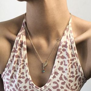 Colares pendentes Simplicidade geométrica com diamantes pequenas personalidade Cadeia de clavículas frescas para mulheres Presente de aniversário 2022 Moda J