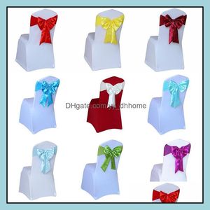 Sashes Chair Ers Home Textiles Garden Elastic Sash Wed Spandex Band Satin Bow Tied For Decoration 20 Colors Drop Delivery 2021 Onf8X