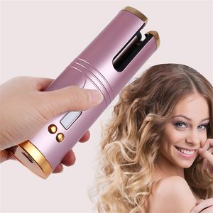 Ferro da stiro automatico per capelli in ceramica Ferro arricciacapelli per capelli Waver Wand Curling Wand Bigodini Cordless USB Ricarica ferro arricciacapelli 220614