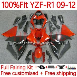 Órgão de Injeção para Yamaha YZF-R1 YZF1000 YZF R1 1000 CC 2009-2012 Bodywork 5No.12 YZF R1 1000CC YZFR1 09 10 11 12 YZF-1000 2009 2010 2011 2012 2012 2012 Kit de Fairing OEM Laranja