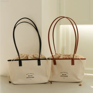 Kvällspåsar koreanska enkla kvinnor väska duk tyga damer sladdare resor axel shopping väska totes handväska designer handväskor j220825