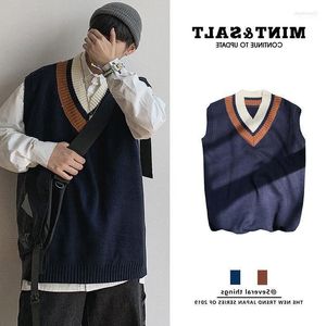 Moda vintage ponadgabaryt harajuku sweter kamizelki kamizelki eleganckie w stylu koreańsko-dekolt wzruszony ramionami rękawami.