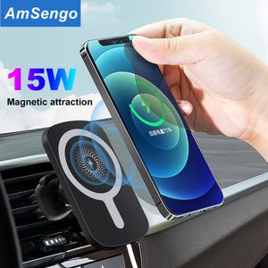Wholesale Fast Car Wireless Chargers Magnetic Wireless Car Charger Stand For iPhone 12 12 Pro 12Pro Max Air Vent Car Charding Holder