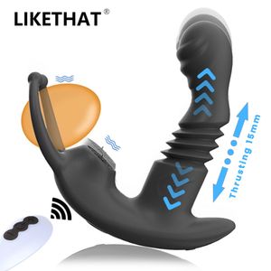 Silikon Anal Vibratör İtme Prostat Stimülatör Masaj Gecikmesi Boşaltma Butt Fiş Vibratorlar Seksi Oyuncak Dildos Erkekler