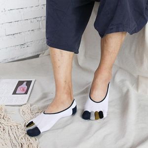 Meias masculinas coloridas de cinco dedos tornozelo de algodão esportivo casual barcos de baixo corte verão respirável confortável anti fricção de meias -homens