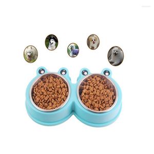 Pet Bowl Plástico Plástico Double Stainless Aço alimentador de gato Bacia de cães Supplies Bowls Alimentadores
