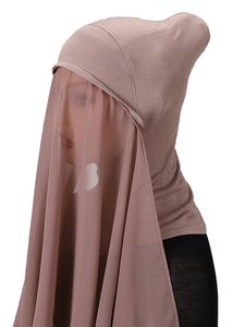 Ethnische Kleidung Hijab mit angehängter Unterkappe, Halsbedeckung, passender Turban, Untertuch, muslimische Mode, Schleier, Schal, Damen-Sofortkappe, Ethnisch