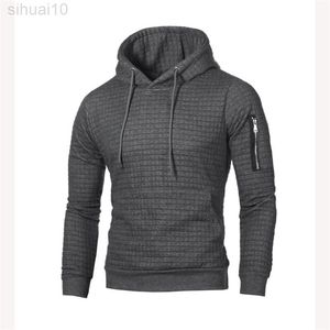 Mrmt 2022 Brand Men Sweatshirts Slim-Fit Side Zipper Sweatshirt For Male Plaid Hoodie Sweatshirt L220730