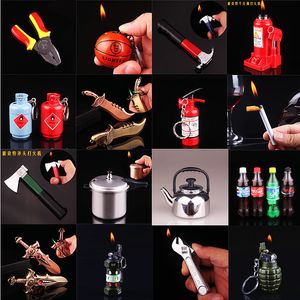 Creative Jet Torch Lighter Straight Flame Funny Windproof Compact Mini Pocket Lighter Metal Cigarette Accessories Gadgets For Man Portable