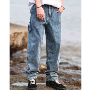 Private Hinker Baggy Straightleg Men's Washed Jeans Vintage Fashion Male Denim Pants Streetwear Hip Hop Casual Solid Trousers J220629