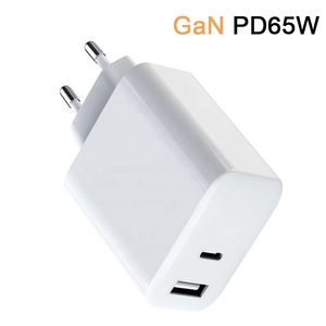 Dual-Port USB Type-C 65W Charger Multi-protocol PD QC Fast Charging Android Power Adapter for Macbook Air iPad