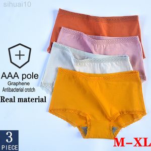 Slip da donna Intimo di pizzo sexy Ammaccatura di cotone Pantaloni di sicurezza da donna traspiranti e confortevoli Slip da boxer da ragazza Slip taglie forti senza soluzione di continuità L220802