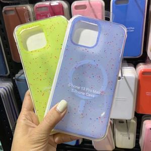 Applicable to iphone case 12/13pro magsafe official liquid silicone multicolor semi permeable magnetic suction case