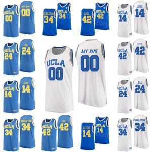 NCAA College Basketball UCLA Bruins Jersey 24 Jalen Hill 34 David Singleton Lonzo Ball 2 Zach Lavine 14 42 Kevin Love 5 Baron Davis University Numer Numer