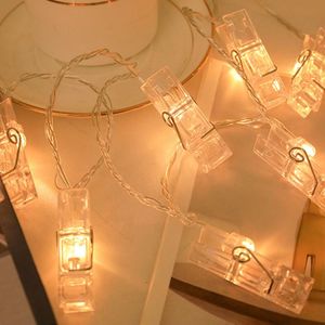 Strings Creative Po Clip String Lights Battery bediende LED -lampen Kerstfeest Huishoudelijke raambar Decoratie Geschenken