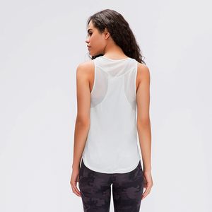 LU-59 Sleeveless yoga Vest T-Shirt Solid Colors Women Yoga Tank Tops Fashion Outdoor Gym Tanks Sports Running Gym Sportswear Clothes