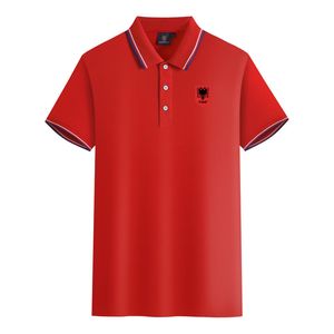 アルバニアFCの男女ポロスマーセル化綿の半袖レーペル通気性スポーツTシャツのロゴはカスタマイズできます