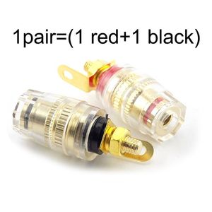 Andra belysningstillbehör 2st 4mm Banana Socket Professional Gold Plated Binding Post Plug Jack Connector Clear Speaker Adapter Connectoro