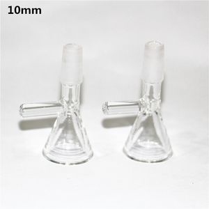Hookahs glass bong slides with handle bowl funnel Male type clear 14mm Smoking accessories Water Pipe bongs dry herb bowls heady slide