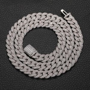 Chains 7"-24" S925 Sterling Silver 8mm Round Cuban Link Chain Chokers Necklace Bling Iced Out Rapper Jewelry For Men Women GiftCha