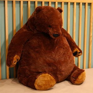 Cute brown bear sleeping pillow plush toy doll dog bear family bears dolls