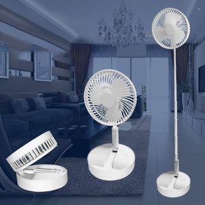 Electric Fans USB Rechargeable Folding Telescopic Floor Fan Mini Summer Mute Silent Student Desktop Table Fan for Office Bedroom School