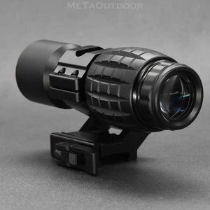 Tactical 3x Scope Magnifier With Quick Release Picatinny Weaver Mount Base For Red Dot Sight M9443