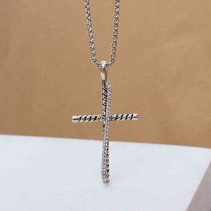 Kedjehalsband designers män kvinna diamant hänge halsband dy kvinnor kors halsband män populära 925 sterling silver