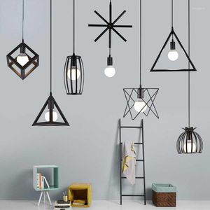 Pendant Lamps Nordic Lights Industrial Vintage Loft Lamp Iron Art Cage Black Hanging Kitchen Living Room For E27 Led Bulb