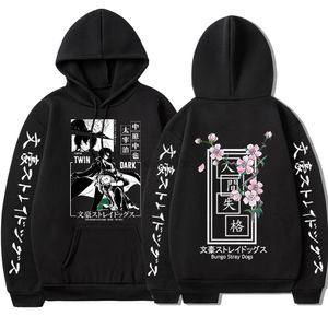 Anime Bungo Stray Dogs Hoodie Dazai Osamu Men Women Harajuku Hooded Sweatshirts Unisex Manga Pullover Oversized Vintage Jacket G220813