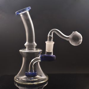 7inch Hookahs Glass Bong mixed 5style Colorful smoking water Pipes Heady Mini bongs Dab Rigs Small Bubbler Beaker recycle oil rig with banger oil nail hot selling