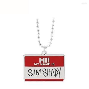 Chokers Slim Shady Hippie Choker Naszyjnik Wisior Mężczyźni Square Naszyjniki z aluminiowym łańcuchem Rapper Jewerlychokers SIDN22