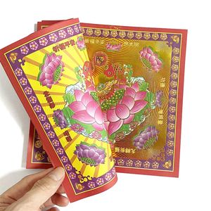 Papel De Lótus. venda por atacado-80pcs Lotus Gold Double Suded Chinese Joss Incense Paper Ancestor Money Jo264f