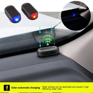 İç dekorasyonlar araba güneş enerjisi simüle kukla alarm uyarı hırsızlığı önleyici LED yanıp sönen güvenlik ışığı USB portiner
