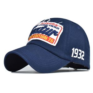 Mode trend stora bokstäver hatt broderad högkvalitativ ren bomull tvättad gammal beläggning baseball cap 01