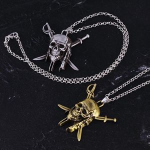 Hänge halsband vintage halsband aztek guld pläterad för kvinnor lång kedja skalle punk pendent smycken presentpendant hänge