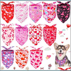 Other Dog Supplies 20 Packs Valentines Day Bandanas Triangle Heart Bibs Scarf New Year Bandana Neckerchie Gelatocakeshop Dhse0