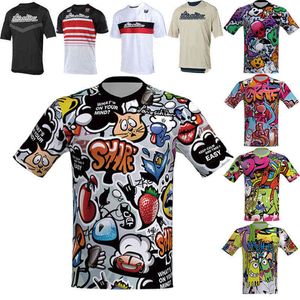 Lairschdan śmieszne kreskówki Rowerowa koszulka enduro koszulka z dala od małej motocross rower motocross krótki rękaw Camiseta mtb manga corta