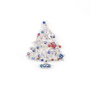 30 Pcs/Lot Wholesale Price Brooches Fashion Rhinestone Christmas Tree With Star Pin For Xmas Gift/Decoration