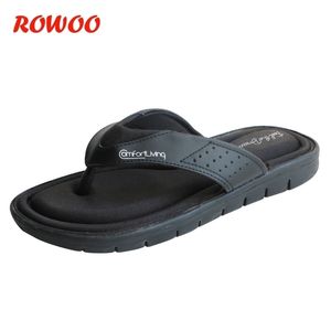 Summer Fashion Mens Flip Flops Antislip Black Male Sandals Comfortable Classic Beach Slippers For Men Slides Memory Foam 210402