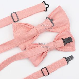 Lovely Solid Colorful Parent-child Bowtie Sets 100 Cotton Kids Pet Men Butterfly Blue Red Pink Casual Bow Tie Accessory