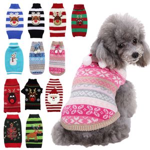 Gebreide kersthondenkledingtrui Vest voor kattenhonden Puppy's Warm Winterveer Pet Coat XXS-XXL