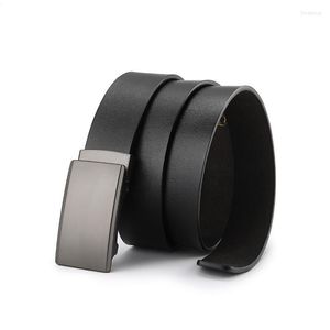 Belts Male Toothless Automatic Buckle Belt No Holes Card Slot Leather Eyeless Trouser 3.5cmBelts Fred22