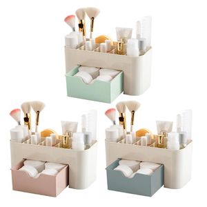 Caixas de armazenamento caixas de cosméticos portáteis com gavetas jóias plásticas de mesa multifuncional