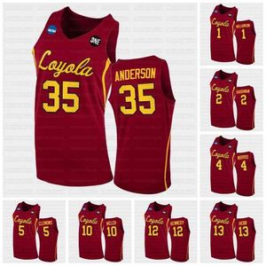 CeoC202 Loyola Chicago Ramblers NCAA 2021 March Madness Sweet 16 Home Jersey 0 Paxson Wojcik 1 Lucas Williamson 2 Jake Baughman Norris Clemons Welch