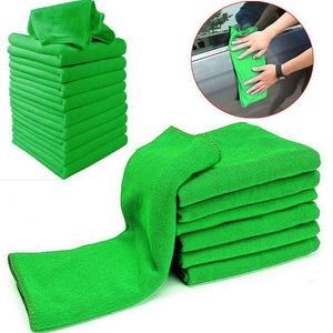 Gąbka samochodowa 10pcs Zielona mikrofibra Cleaning Auto Detale miękkie szmatki prasuj ręcznik